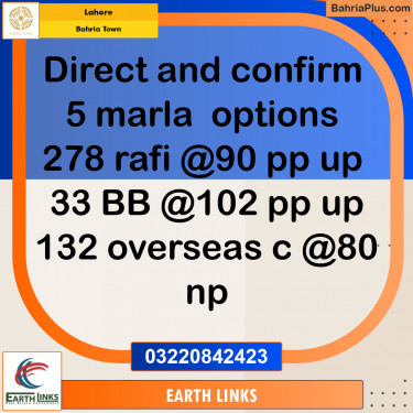 Residential Plot for Sale in Sector E - Rafi Block -  Bahria Town, Lahore - (BP-128773)