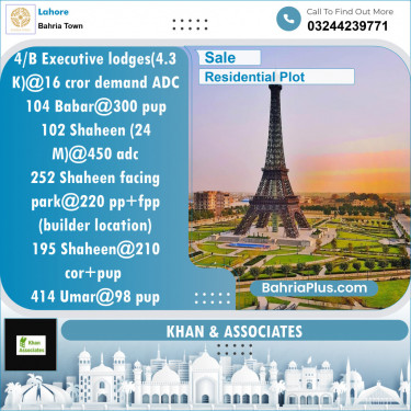 Residential Plot for Sale in Executive Lodges -  Bahria Town, Lahore - (BP-128822)