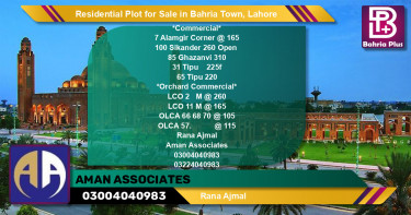 Residential Plot for Sale in Bahria Town, Lahore - (BP-128951)