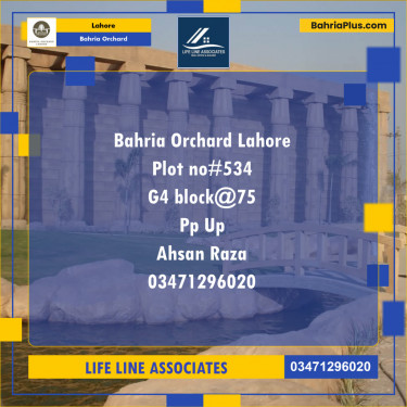 Residential Plot for Sale in Phase 4 - G4 Block -  Bahria Orchard, Lahore - (BP-128959)