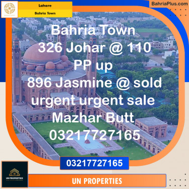 Residential Plot for Sale in Sector C - Jasmine Block -  Bahria Town, Lahore - (BP-128964)