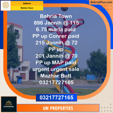 Residential Plot for Sale in Sector E - Jinnah Block -  Bahria Town, Lahore - (BP-128970)