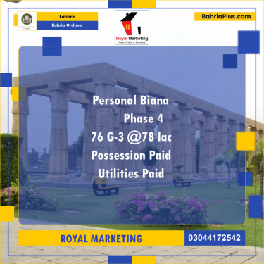 Residential Plot for Sale in Phase 4 - G3 Block -  Bahria Orchard, Lahore - (BP-129036)