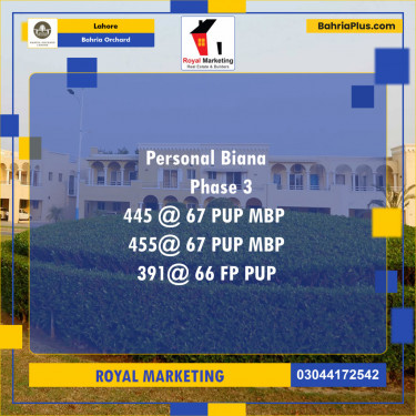 Residential Plot for Sale in Phase 3 -  Bahria Orchard, Lahore - (BP-129038)