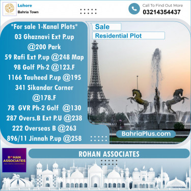 Residential Plot for Sale in Bahria Town, Lahore - (BP-129101)