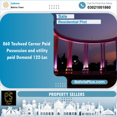 Residential Plot for Sale in Sector F - Tauheed Block -  Bahria Town, Lahore - (BP-129147)