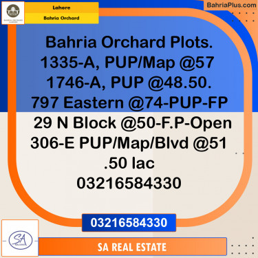 Residential Plot for Sale in Bahria Orchard, Lahore - (BP-129186)