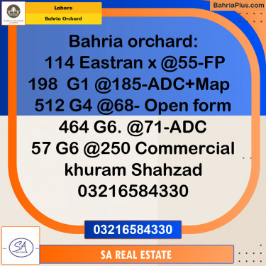 Residential Plot for Sale in Bahria Orchard, Lahore - (BP-129192)