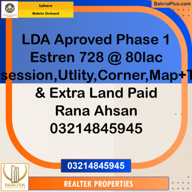 Residential Plot for Sale in Bahria Orchard, Lahore - (BP-129197)