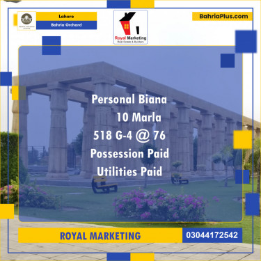 Residential Plot for Sale in Phase 4 - G4 Block -  Bahria Orchard, Lahore - (BP-129243)