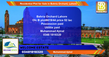 Residential Plot for Sale in OLC-B Block -  Bahria Orchard, Lahore - (BP-129267)