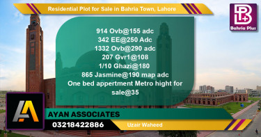 Residential Plot for Sale in Bahria Town, Lahore - (BP-129336)