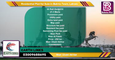 Residential Plot for Sale in Bahria Town, Lahore - (BP-129341)