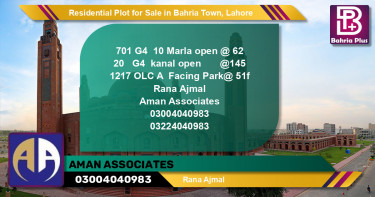 Residential Plot for Sale in Bahria Town, Lahore - (BP-129380)