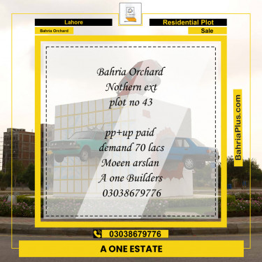 Residential Plot for Sale in Bahria Orchard, Lahore - (BP-129383)