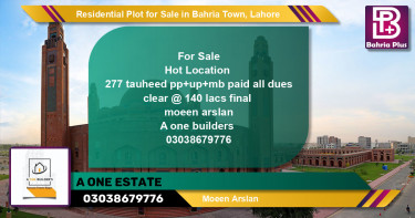 Residential Plot for Sale in Bahria Town, Lahore - (BP-129385)