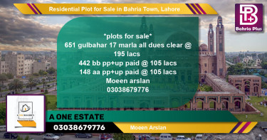 Residential Plot for Sale in Bahria Town, Lahore - (BP-129386)