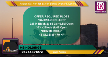 Residential Plot for Sale in Bahria Orchard, Lahore - (BP-129387)