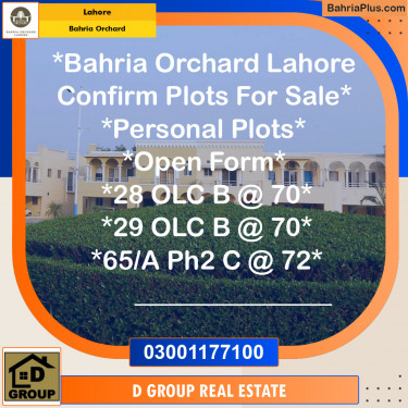 Residential Plot for Sale in Bahria Orchard, Lahore - (BP-129391)