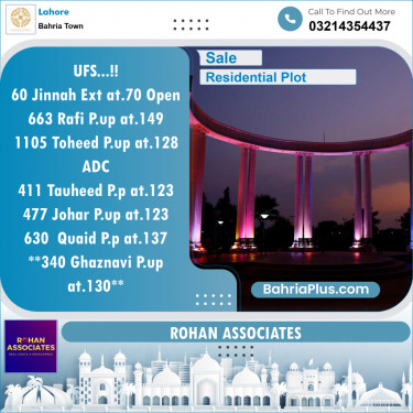 Residential Plot for Sale in Sector E - Jinnah Ext. Block -  Bahria Town, Lahore - (BP-129402)