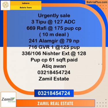 Residential Plot for Sale in Bahria Town, Lahore - (BP-129471)