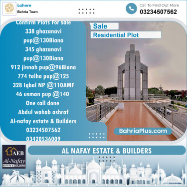 Residential Plot for Sale in Bahria Town, Lahore - (BP-129527)