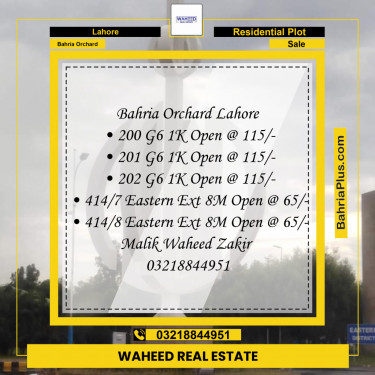 Residential Plot for Sale in Bahria Orchard, Lahore - (BP-129530)