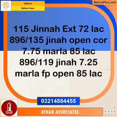 Residential Plot for Sale in Bahria Town, Lahore - (BP-129552)