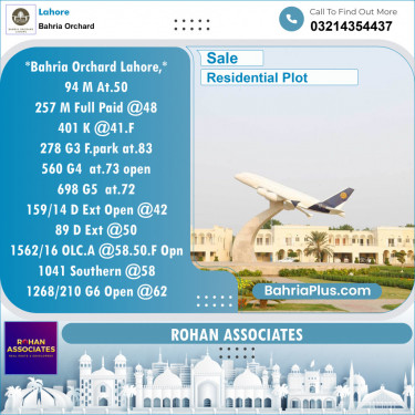 Residential Plot for Sale in Bahria Orchard, Lahore - (BP-129611)