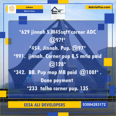 Residential Plot for Sale in Bahria Town, Lahore - (BP-129658)