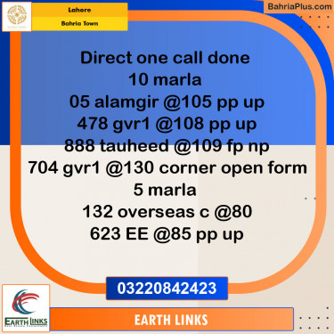 Residential Plot for Sale in Bahria Town, Lahore - (BP-129669)