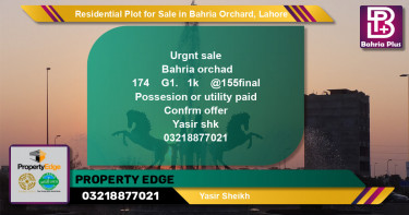 Residential Plot for Sale in Bahria Orchard, Lahore - (BP-129706)