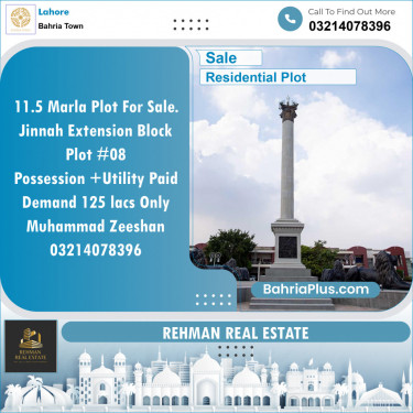 Residential Plot for Sale in Bahria Town, Lahore - (BP-129754)