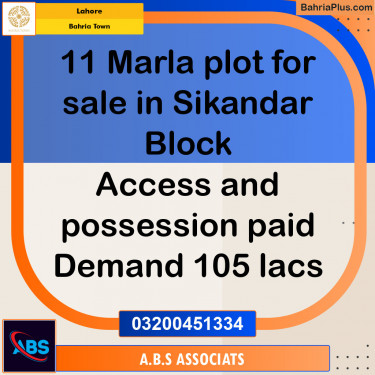 Residential Plot for Sale in Bahria Town, Lahore - (BP-129789)