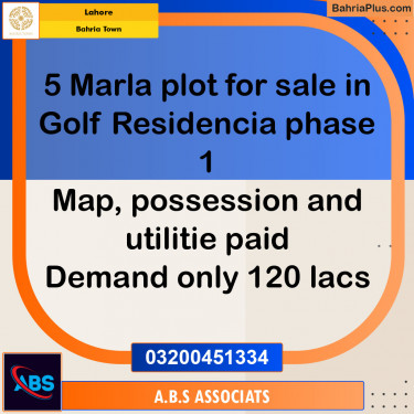 Residential Plot for Sale in Bahria Town, Lahore - (BP-129794)