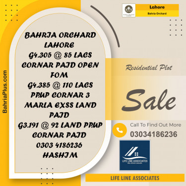 Residential Plot for Sale in Bahria Orchard, Lahore - (BP-129888)