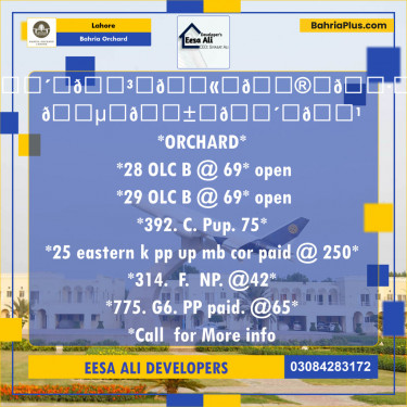 Residential Plot for Sale in Bahria Orchard, Lahore - (BP-129925)
