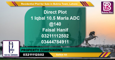 Residential Plot for Sale in Sector E - Iqbal Block -  Bahria Town, Lahore - (BP-129995)