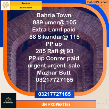 Residential Plot for Sale in Bahria Town, Lahore - (BP-130036)