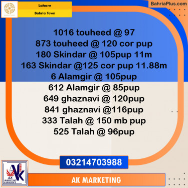 Residential Plot for Sale in Bahria Town, Lahore - (BP-130066)