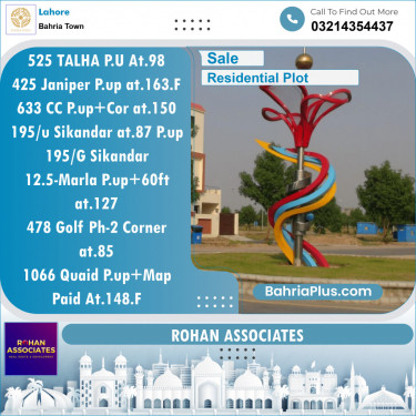 Residential Plot for Sale in Bahria Town, Lahore - (BP-130086)