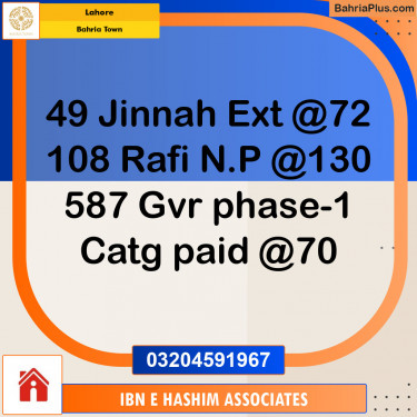 Residential Plot for Sale in Bahria Town, Lahore - (BP-130103)