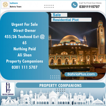 Residential Plot for Sale in Bahria Town, Lahore - (BP-130115)