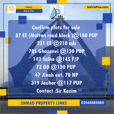 Residential Plot for Sale in Bahria Town, Lahore - (BP-130147)