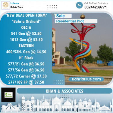 Residential Plot for Sale in Bahria Town, Lahore - (BP-130211)