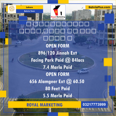 Residential Plot for Sale in Bahria Town, Lahore - (BP-130227)