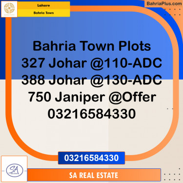 Residential Plot for Sale in Bahria Town, Lahore - (BP-130235)