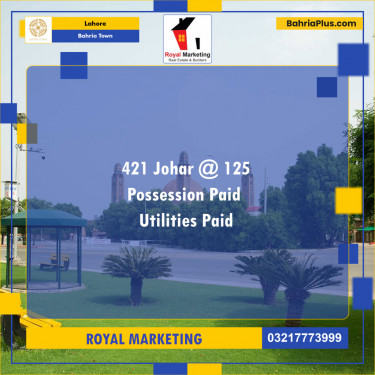 Residential Plot for Sale in Bahria Town, Lahore - (BP-130311)