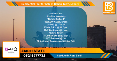 Residential Plot for Sale in Bahria Town, Lahore - (BP-130376)