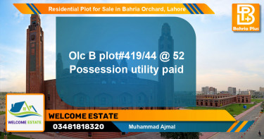 Residential Plot for Sale in Bahria Orchard, Lahore - (BP-130377)